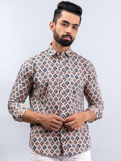 men multi color printed casual shirt - 20606756 - Very Small Image - 1