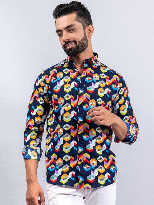 men multi colored printed casual shirt - 20606780 - Very Small Image - 1