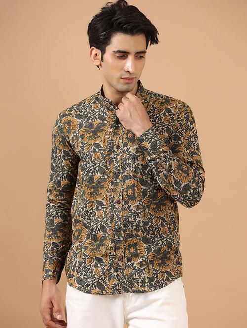men floral print casual shirt - 20606816 - Very Small Image - 1