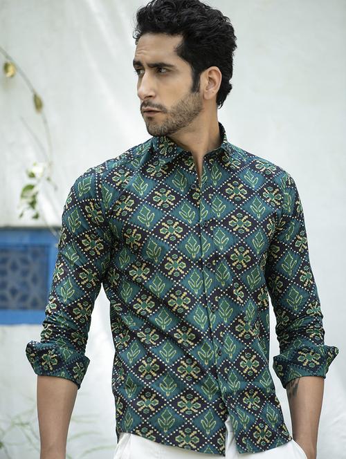 men long sleeve collared casual shirt - 20606988 - Very Small Image - 1