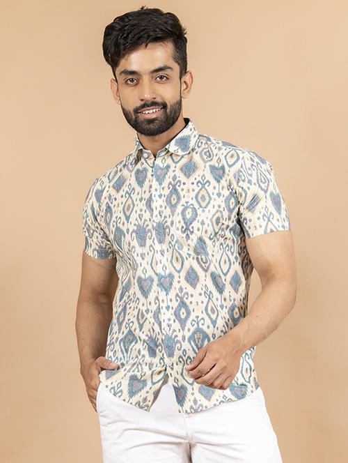 men short sleeve cotton casual shirt - 20607017 - Very Small Image - 1