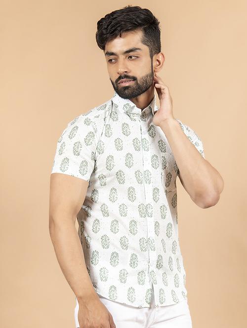 men short sleeve collared casual shirt - 20607021 - Very Small Image - 1