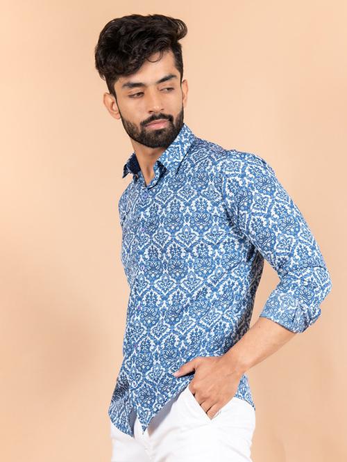 men long sleeve collared casual shirt - 20607055 - Very Small Image - 1