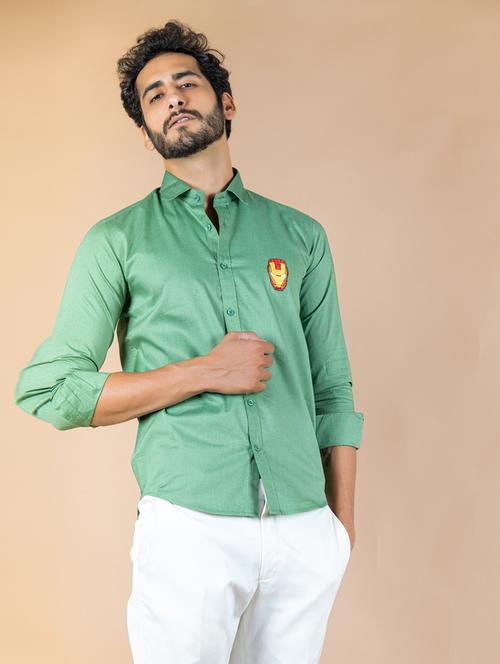 sea green long sleeve casual shirt - 20607259 - Very Small Image - 1