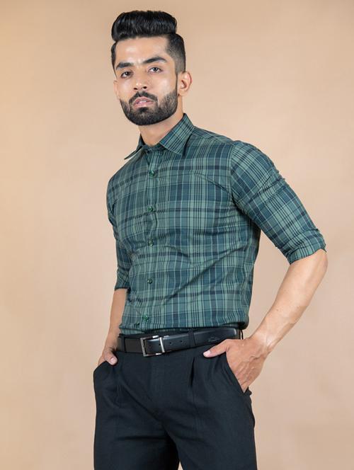 men green check printed casual shirt - 20607290 - Very Small Image - 1