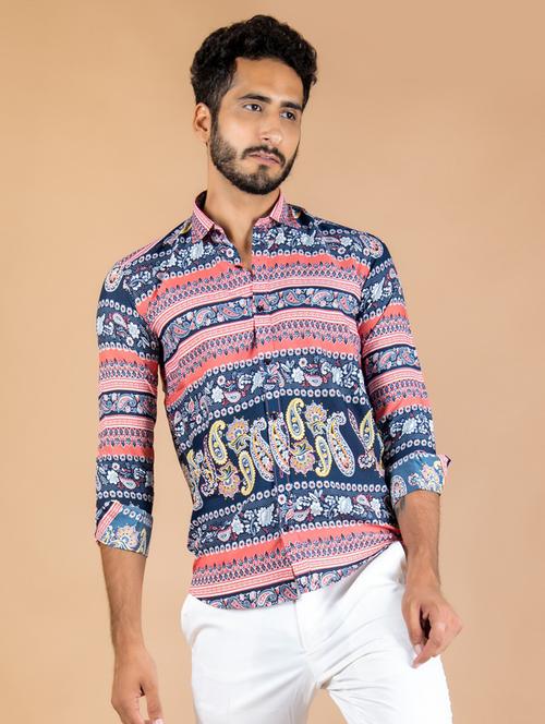 men collared long sleeve casual shirt - 20607371 - Very Small Image - 1