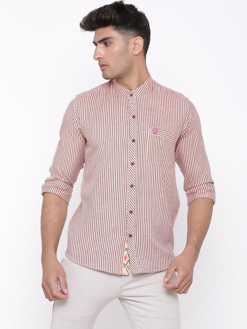 peach long sleeve casual shirt - 20607570 - Very Small Image - 1