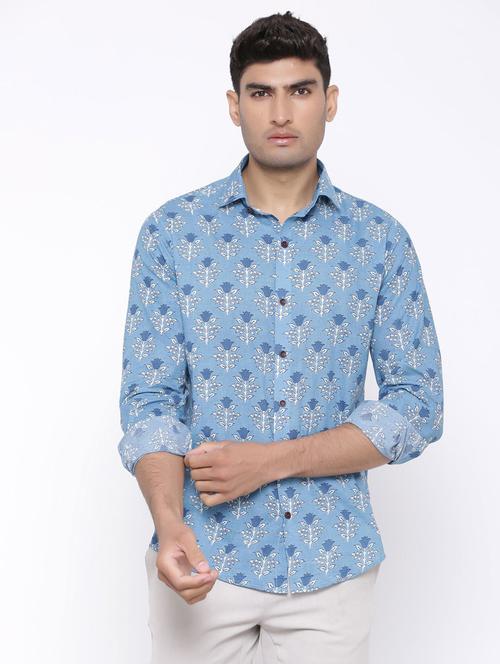blue long sleeve casual shirt - 20607612 - Very Small Image - 1