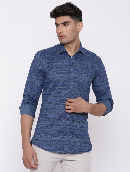 navy blue long sleeve casual shirt - 20607614 - Very Small Image - 1