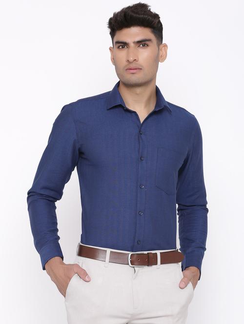 navy blue long sleeve formal shirt - 20607620 - Very Small Image - 1