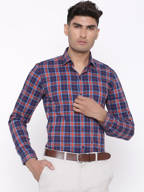 navy blue long sleeve formal shirt - 20607621 - Very Small Image - 1