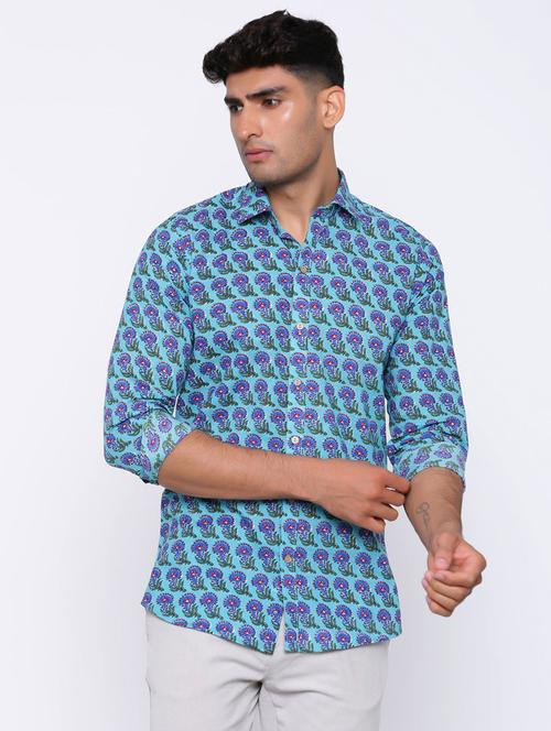 blue long sleeve casual shirt - 20607640 - Very Small Image - 1