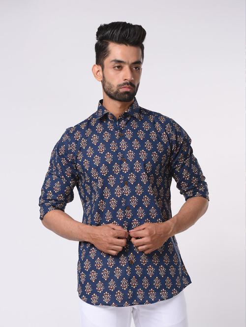 men long sleeve collared casual shirt - 20607697 - Very Small Image - 1
