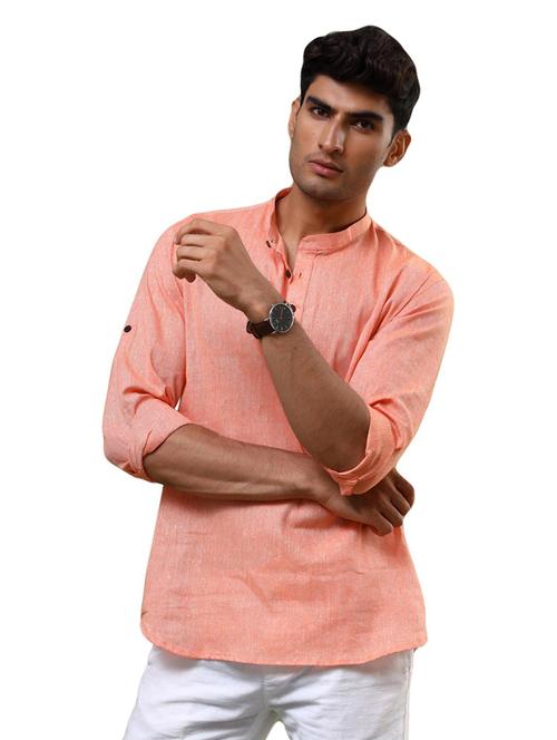 men solid mandarin neck short kurta - 20607723 - Very Small Image - 1