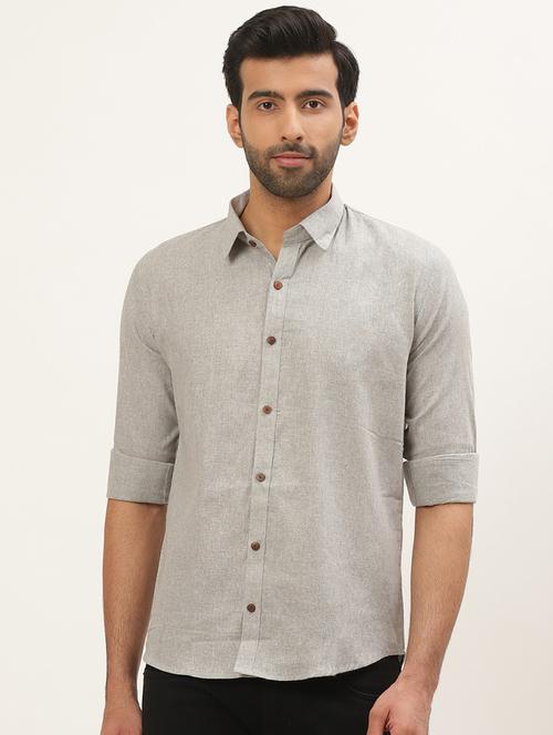 men long sleeve collared casual shirt - 20607725 - Very Small Image - 1