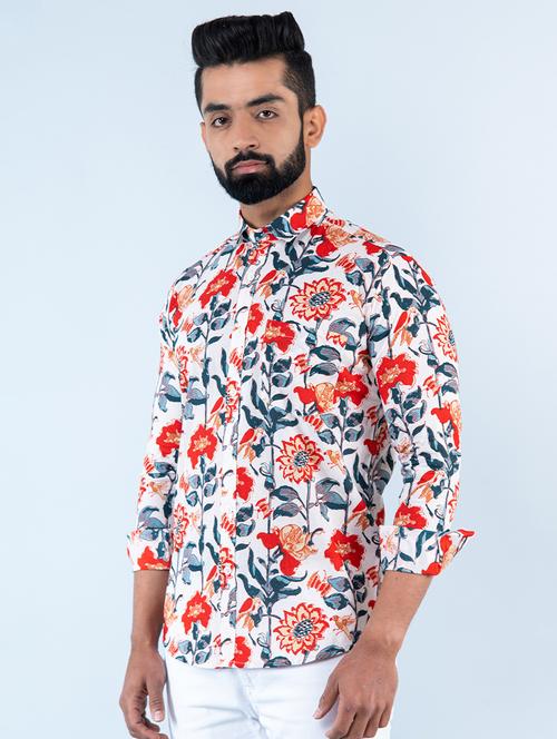men white floral printed casual shirt - 20607770 - Very Small Image - 1