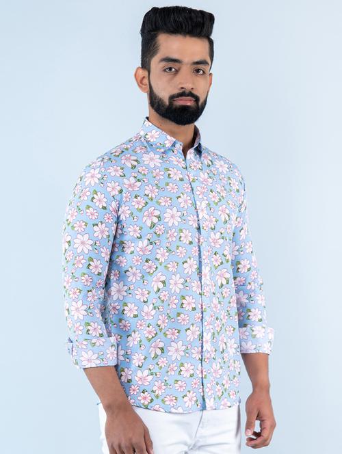 men floral print casual shirt - 20607771 - Very Small Image - 1