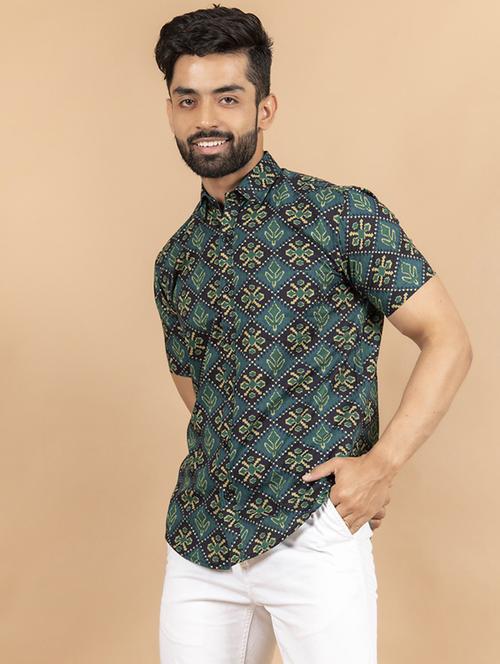 men short sleeve cotton casual shirt - 20607899 - Very Small Image - 1