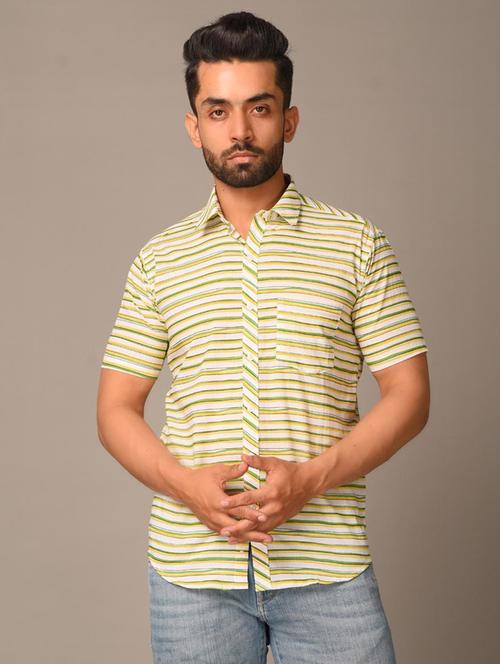 men striped short sleeve casual shirt - 20607977 - Very Small Image - 1