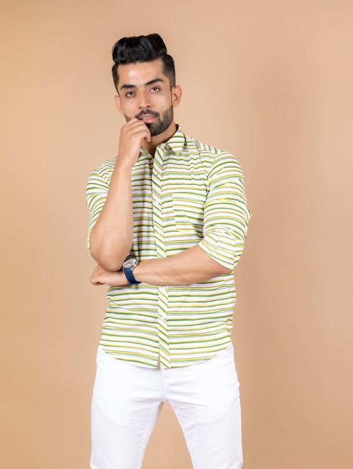 men striped long sleeve casual shirt - 20607981 - Very Small Image - 1