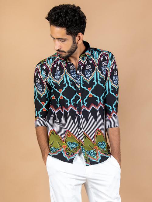 men long sleeve cotton casual shirt - 20608053 - Very Small Image - 1