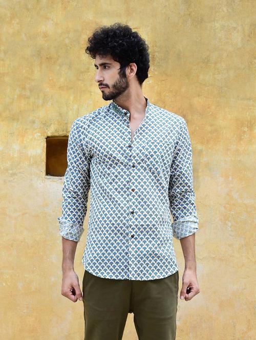 men long sleeve cotton casual shirt - 20608113 - Very Small Image - 1
