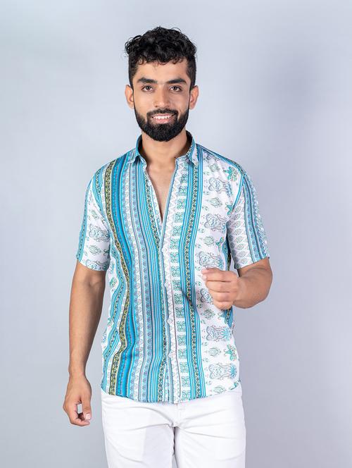 men short sleeve cotton casual shirt - 20608170 - Very Small Image - 1