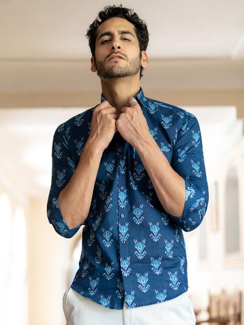men long sleeve cotton casual shirt - 20608225 - Very Small Image - 1