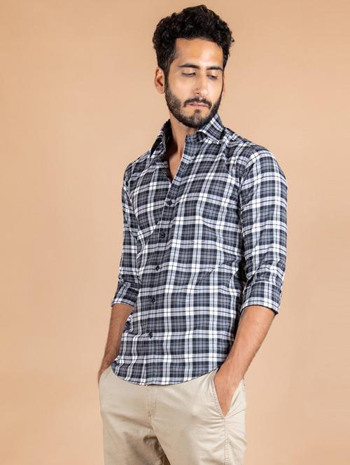 men long sleeve collared casual shirt - 20608248 - Very Small Image - 1