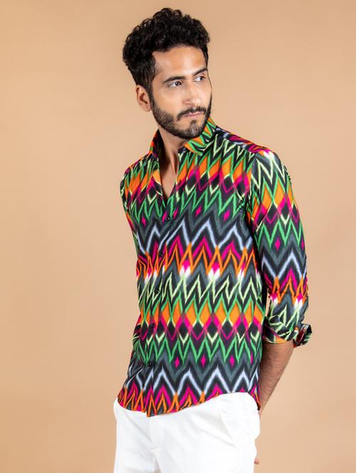 men multi color printed casual shirt - 20608264 - Very Small Image - 1