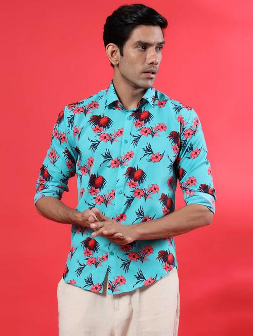 men floral print casual shirt - 20608271 - Very Small Image - 1