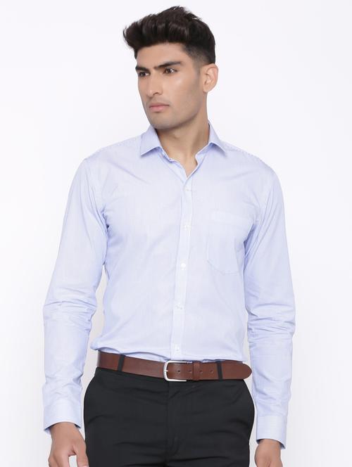 men blue vertical striped casual shirt - 20608309 - Very Small Image - 1