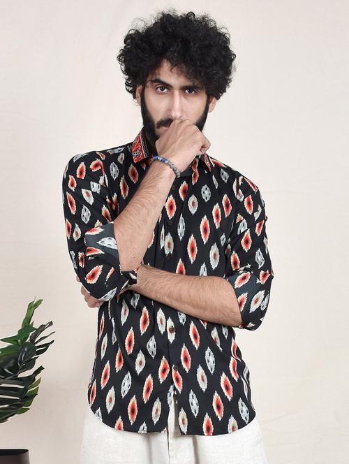 men black printed casual shirt - 20608329 - Very Small Image - 1