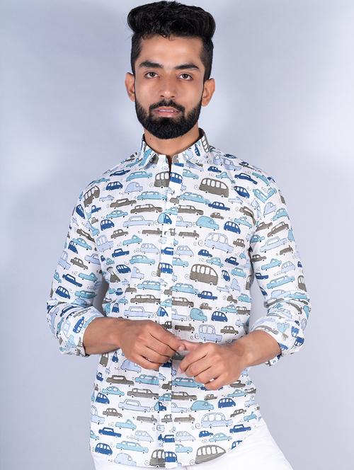 men white all over printed casual shirt - 20608337 - Very Small Image - 1