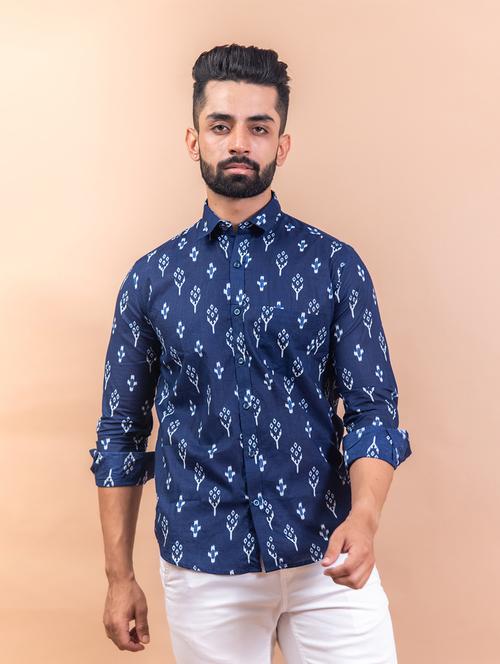 men long sleeve collared casual shirt - 20608345 - Very Small Image - 1