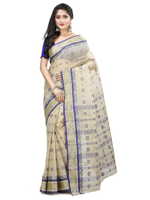 women's self design beige colored saree - 20608514 - Very Small Image - 1