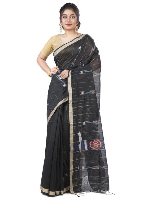 women's self design black colored saree - 20608564 - Very Small Image - 1