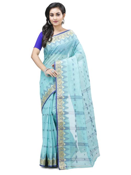 see green handloom saree - 20608569 - Very Small Image - 1