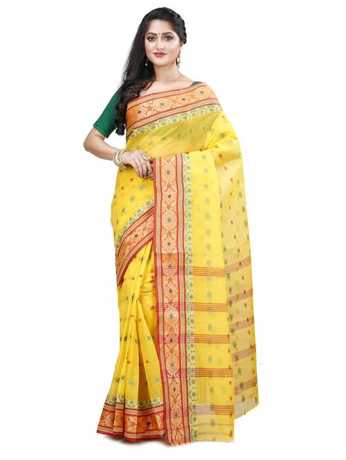 women's self design yellow colored saree - 20608632 - Very Small Image - 1