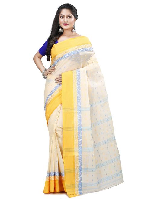 cream self design handloom saree - 20608750 - Very Small Image - 1