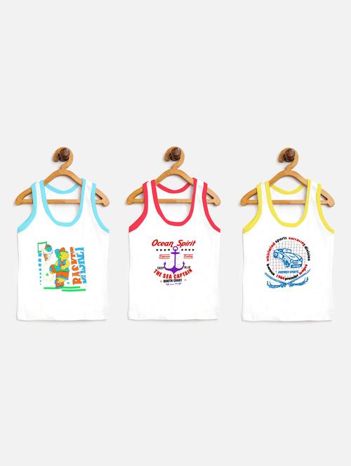 kids pack of 3 printed vests - 20609547 - Very Small Image - 1
