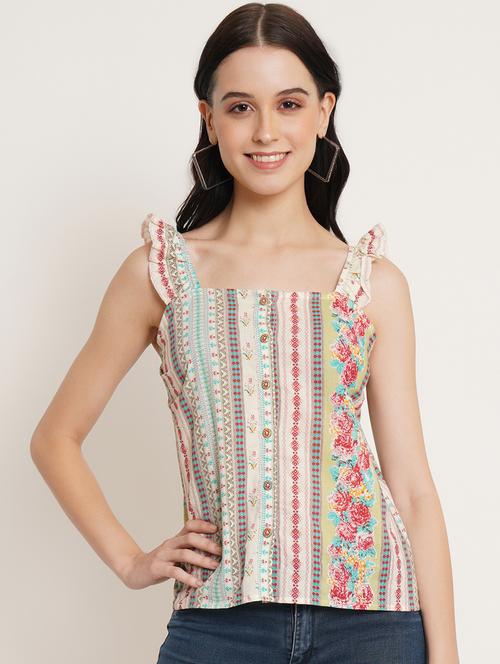 women multi coloured button detailed top - 20610980 - Very Small Image - 1