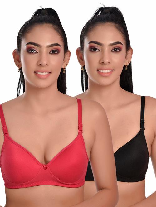 women pack of 2 solid t-shirt bra - 20611103 - Very Small Image - 1