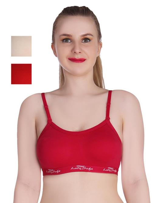 women pack of 3 solid sports bra - 20611124 - Very Small Image - 1