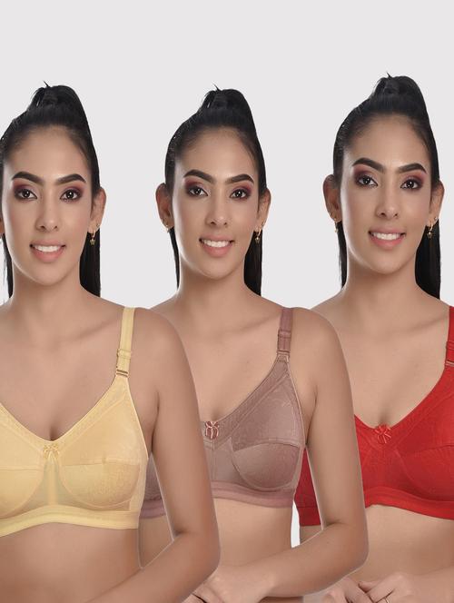 multi colored cotton blend regular bra - 20611216 - Very Small Image - 1