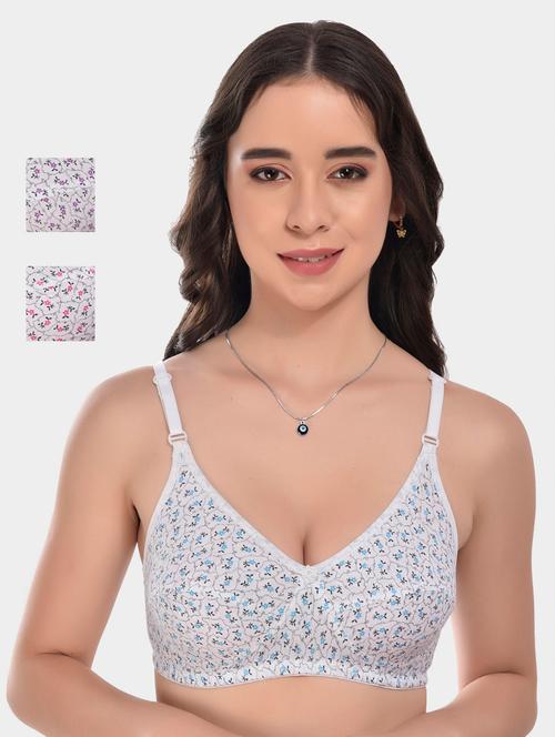 multi colored cotton blend regular bra - 20611231 - Very Small Image - 1