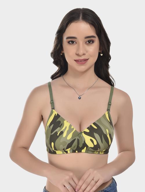 olive cotton blend regular bra - 20611234 - Very Small Image - 1
