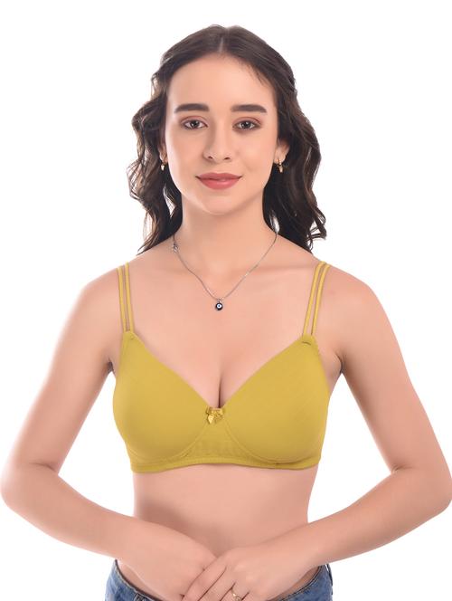 lime green cotton blend regular bra - 20611388 - Very Small Image - 1