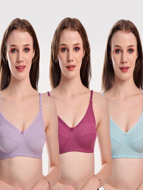 pack of 3 solid bras - 20611436 - Very Small Image - 1