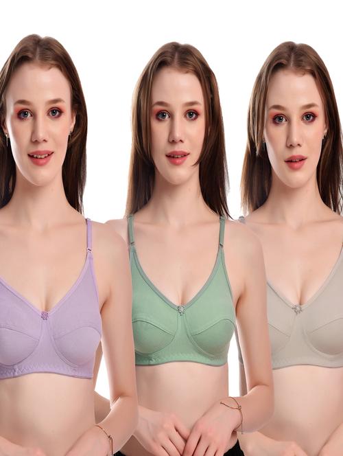 pack of 3 solid bras - 20611438 - Very Small Image - 1